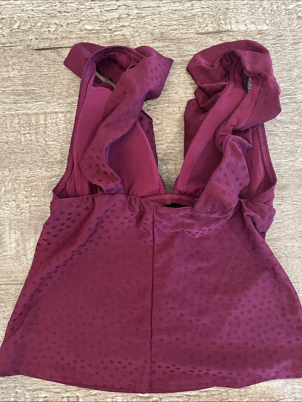 Robin Piccone Raspberry Ruffled V-Neck Tankini Set - Picture 3 of 8